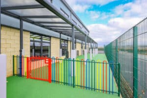 An aluminium canopy for a school