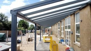 Walkway canopy for a school