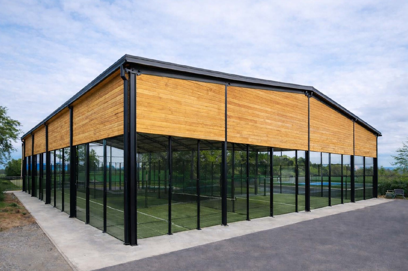 Bespoke timber clad Padel court