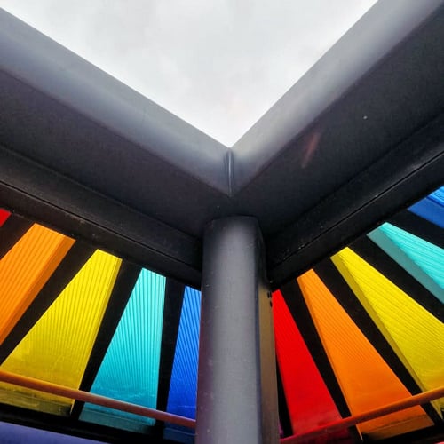 Colourful Canopies at St Mellons Primary School, Cardiff