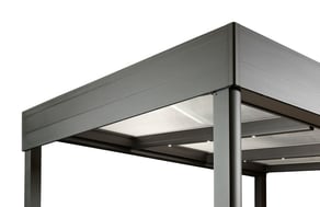 Spaceshade parapet style canopy with fascia panels