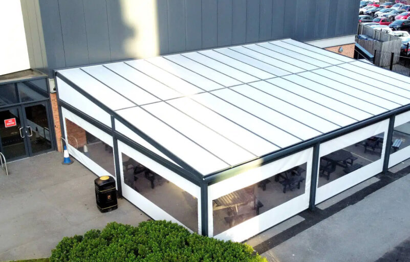 Outdoor Dining Canopies for Schools | Enclosed Dining Canopy