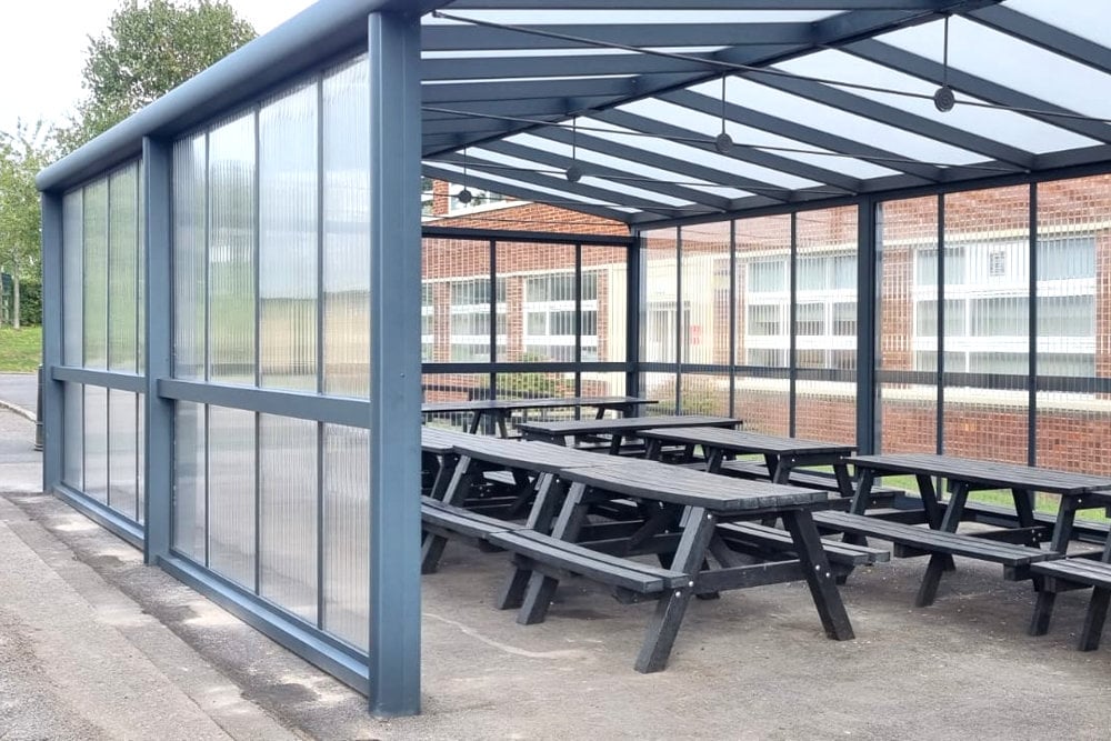 Bristol Free School Enclosed Canopy with Polycarbonate Panels
