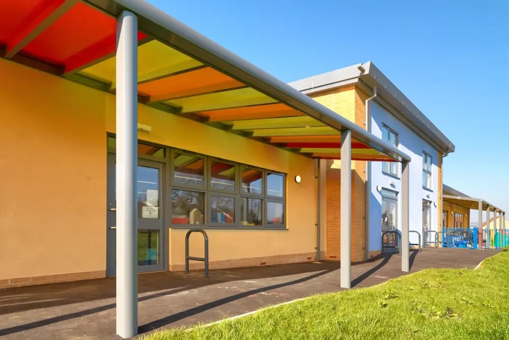 Colourful school canopy
