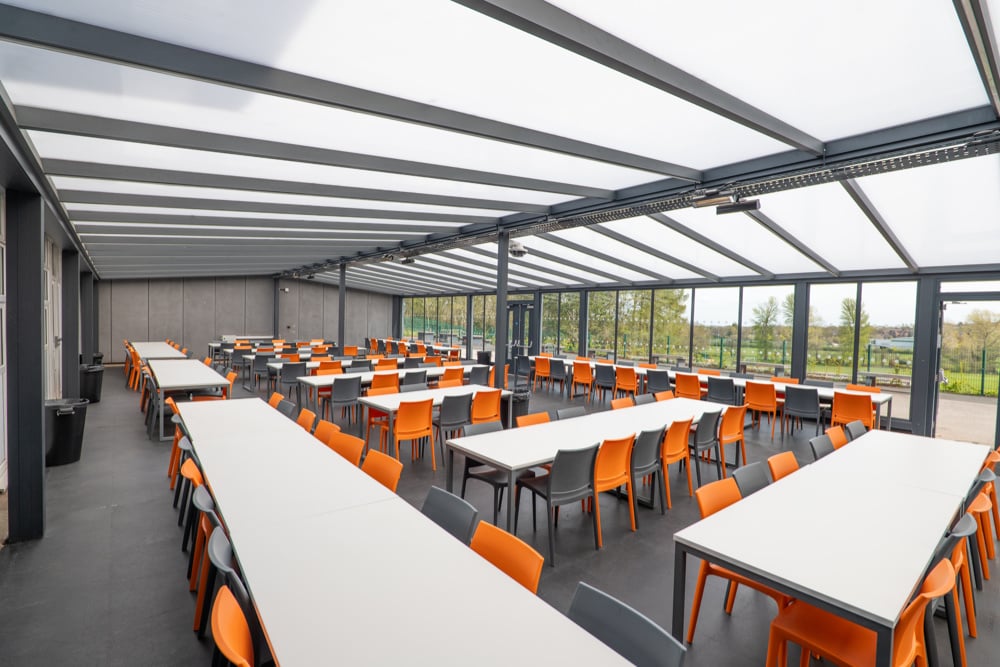 The Hart School dining canopy - inside